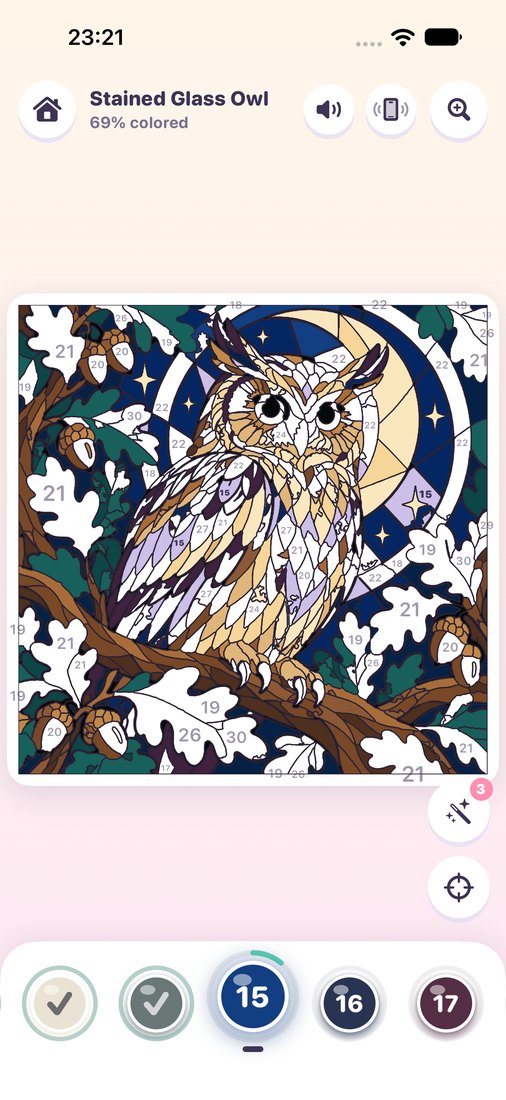 Coloring the Stained Glass Owl