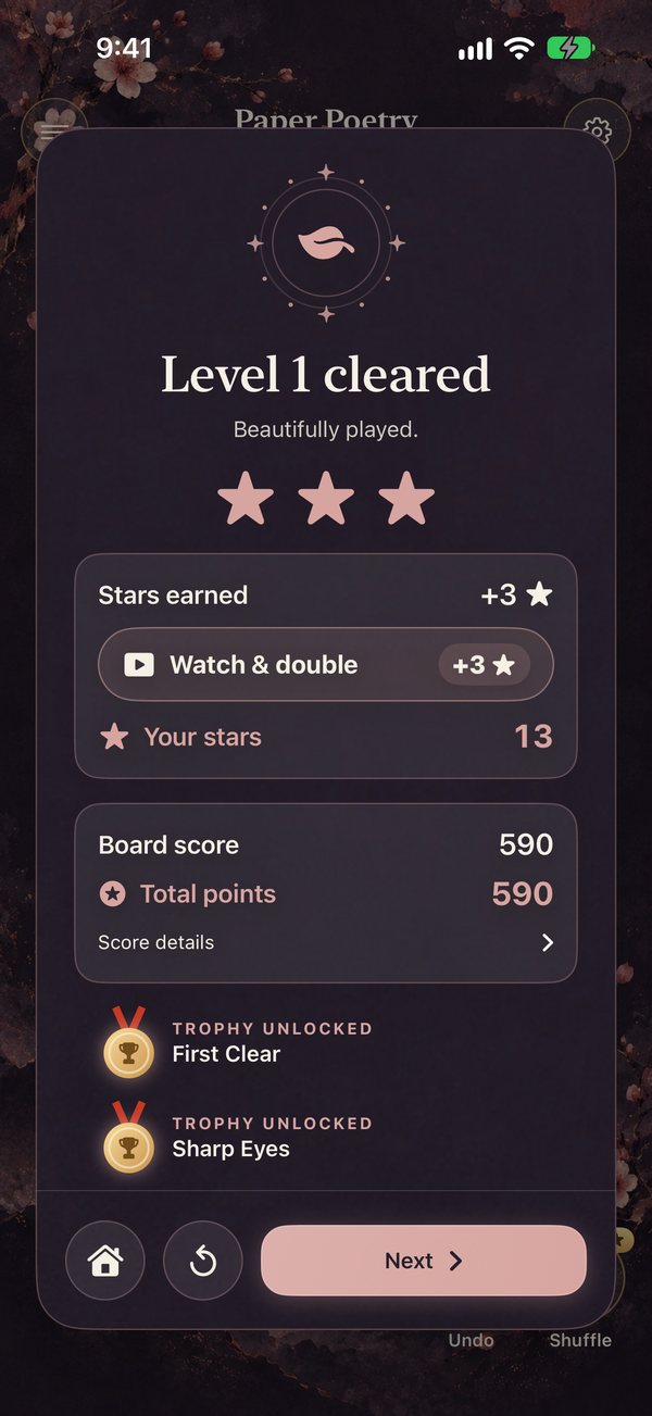 Level cleared with three stars